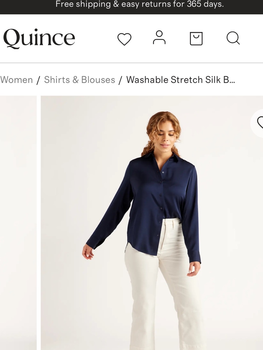 Quince silk blouse - women’s navy button up